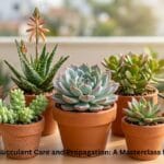 Vibrant succulent collection, Echeveria, Aloe, and Kalanchoe with Best Blooming Plants logo